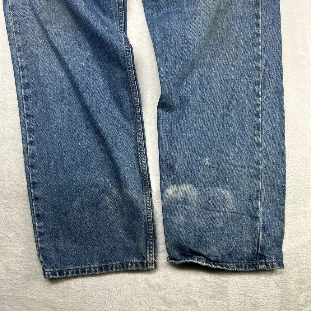Levi's 505 Jeans Men's Blue Denim High Rise Regular Fit Straight Zip Fly - 37X29